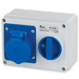 Presa Fissa Industriale con Interruttore a Parete Presa Fissa Industriale con Interruttore a Parete